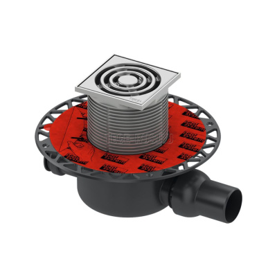 Трап горизонтальный S120 с решеткой 100 100 DN50 TECE 3601200