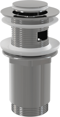 Водослив для умывальника 5 4, механизм click clack, с малой заглушкой, цельнометаллический, A391