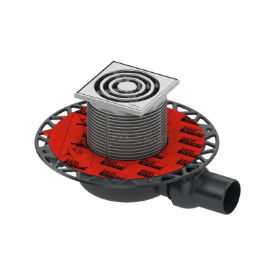 Трап низкий горизонтальный S110 с решеткой фланцем TECE 3601100