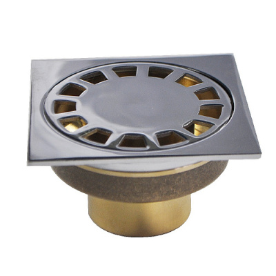 Трап 100х100 латунный выход 50mm вертикальный нижняя часть-бронза 00044