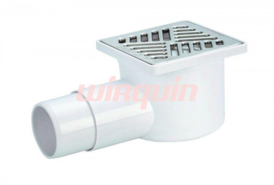 Трап 100х100 сливной с металлической решеткой