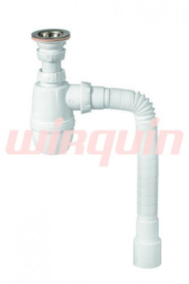 Сифон МИНОР с выпуском 1 14 х 40 мм  и гибкой трубой 40 х 40 50 мм